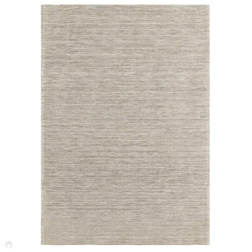 Hazy Modern Plain Ribbed Distressed Textured Hand-Woven Durable Cut & Loop Wool-Blend Flatweave Stone Rug-Asiatic Carpets-Rug Love - The Most Loved Rug Store